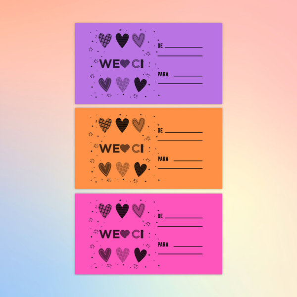 Etiqueta térmica de color WE❤️CI para caja regalo Cuaderno Inteligente