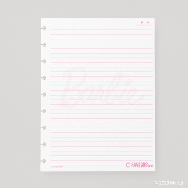 Hojas Rayadas Medianas 90g BARBIE™ Pink para Cuaderno Inteligente